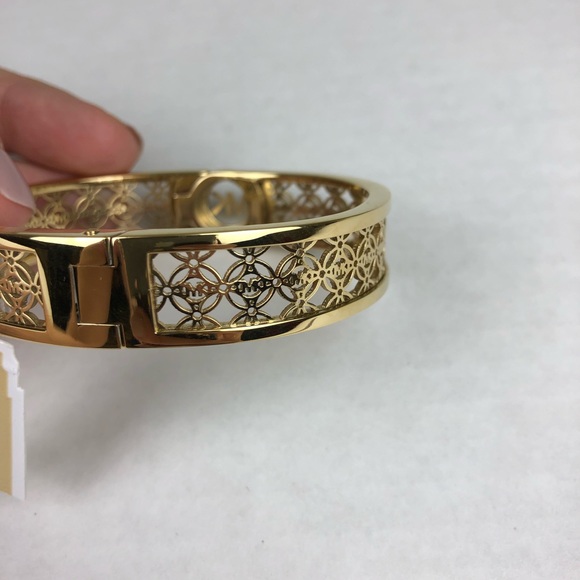 Michael Kors Gold Heritage Monogram Bangle - Picture 6 of 7